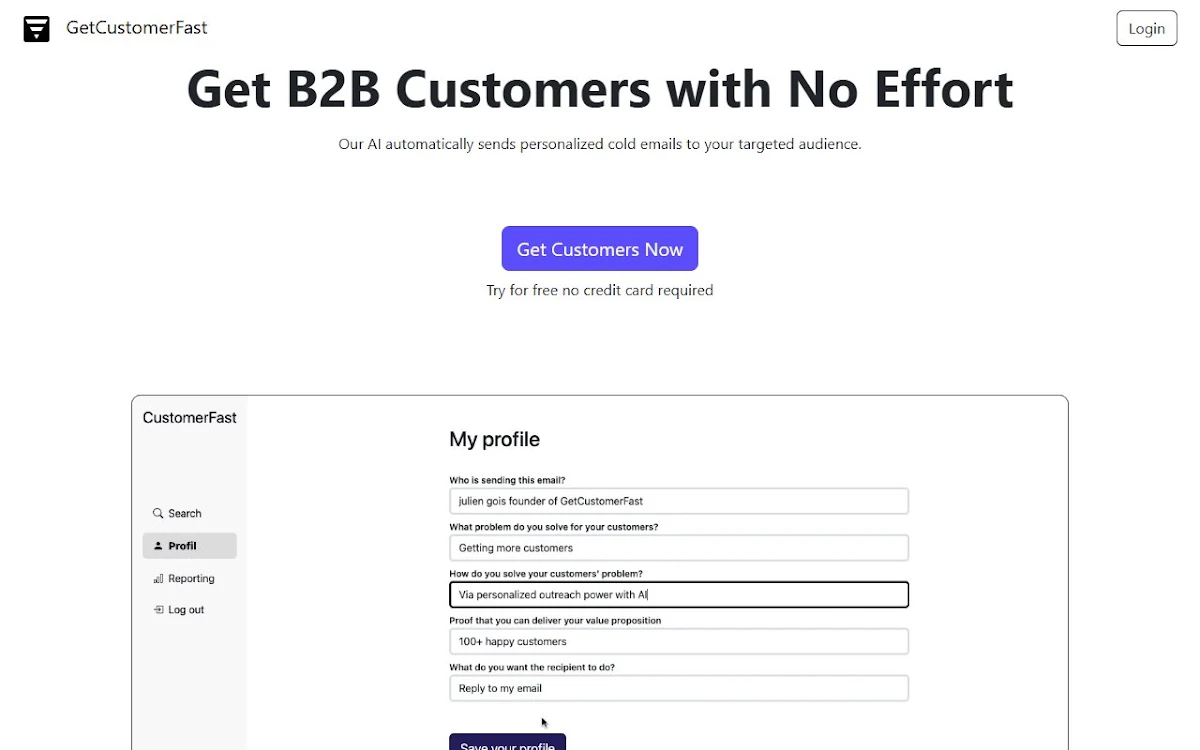 Captura de Get Customer Fast