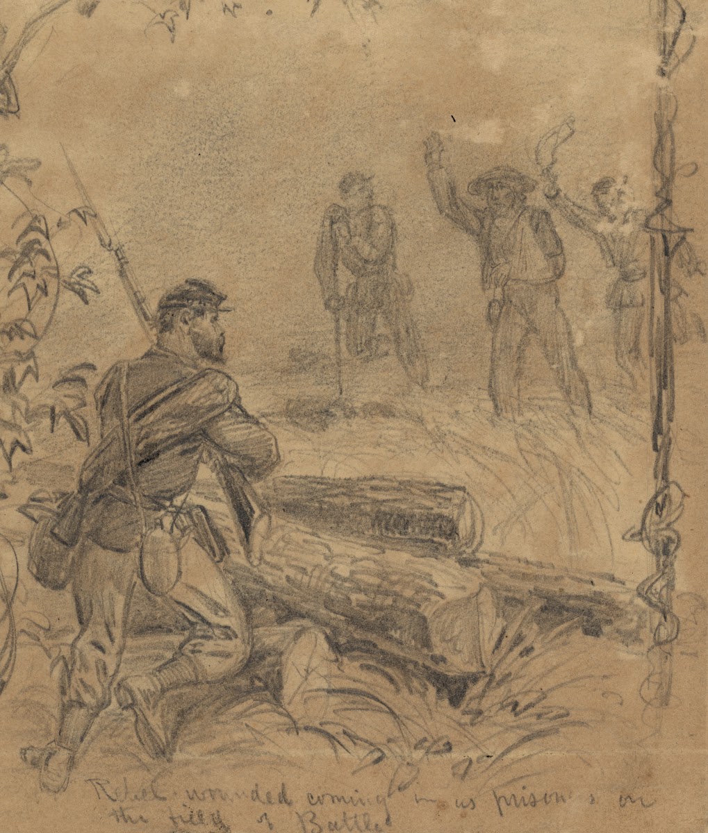Rebel wounded coming in as prisoners on the field of battle 1863