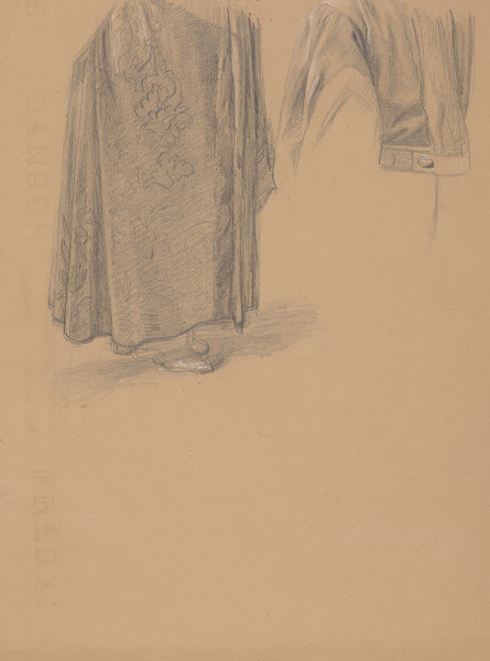 Study of robes of Jaśko of Tęczyn for the painting Queens Jadwigas Oath 1867