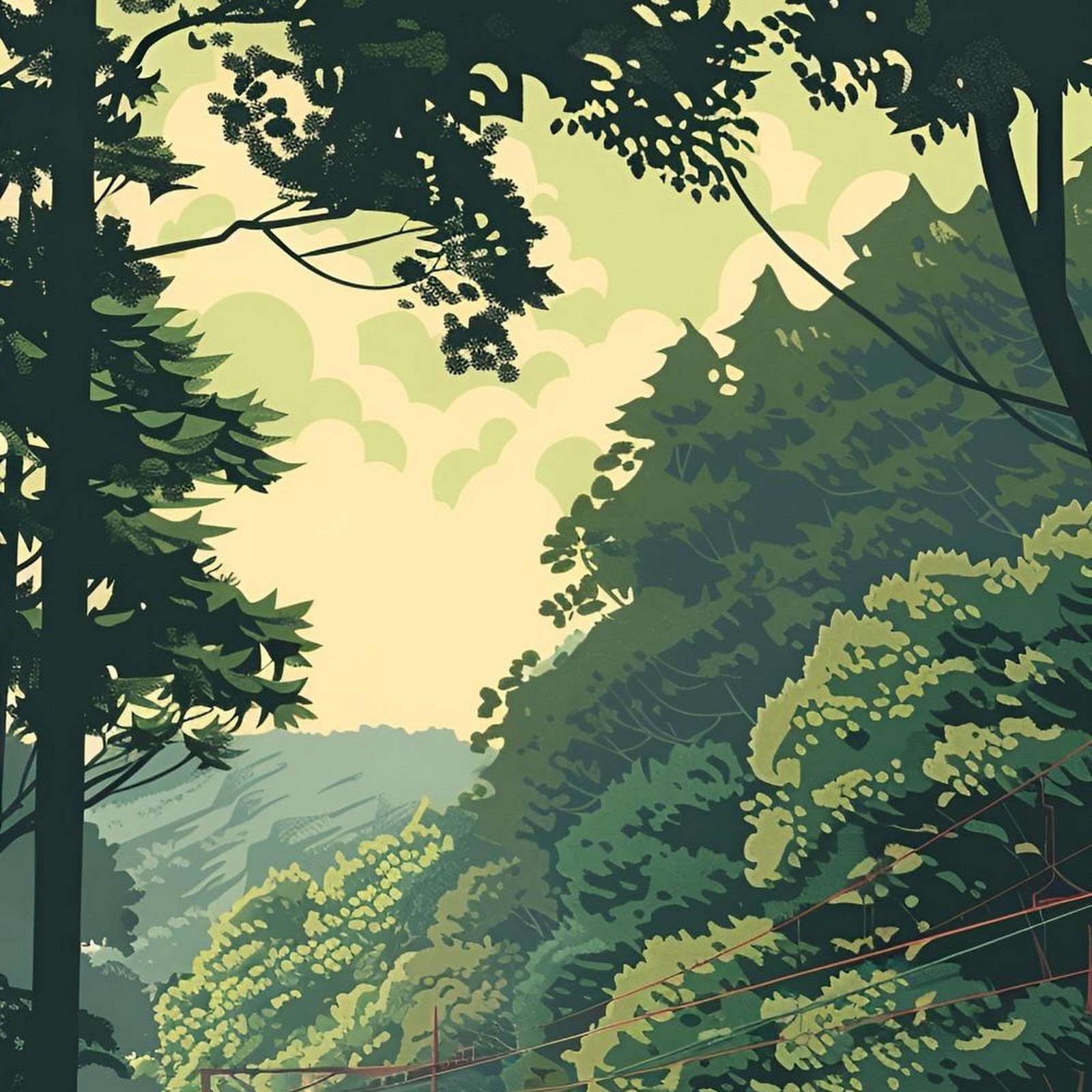 Download Red Train in Lush Forest iPhone