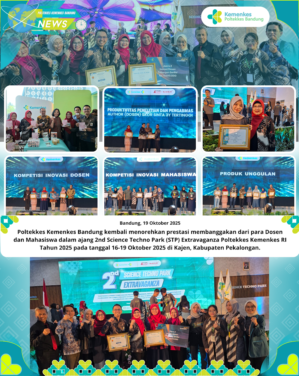 🏆 Poltekkes Kemenkes Bandung Raih Prestasi di 2nd Science Techno Park Extravaganza 2025