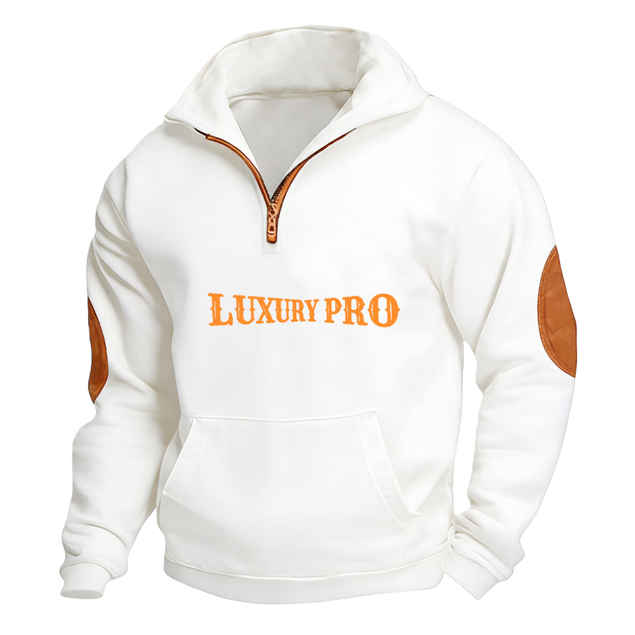 2D Waffle Stand Collar Long Sleeve Sweatshirt