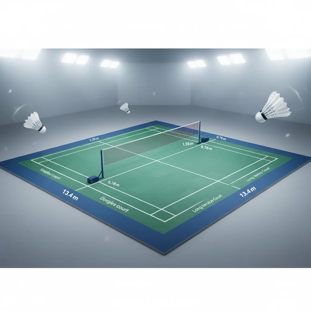 Ukuran lapangan badminton berapa meter?