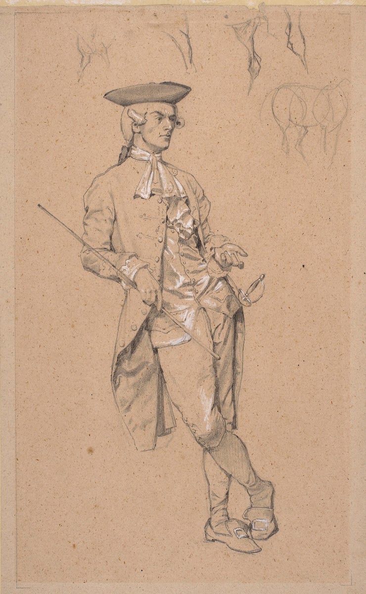 Study of a figure in 18th century costume for the painting Tarłos duel 1869