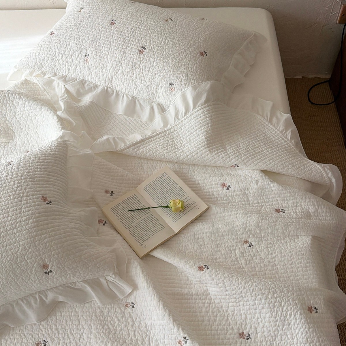 Cotton Bedspread, 3-piece, Korean style