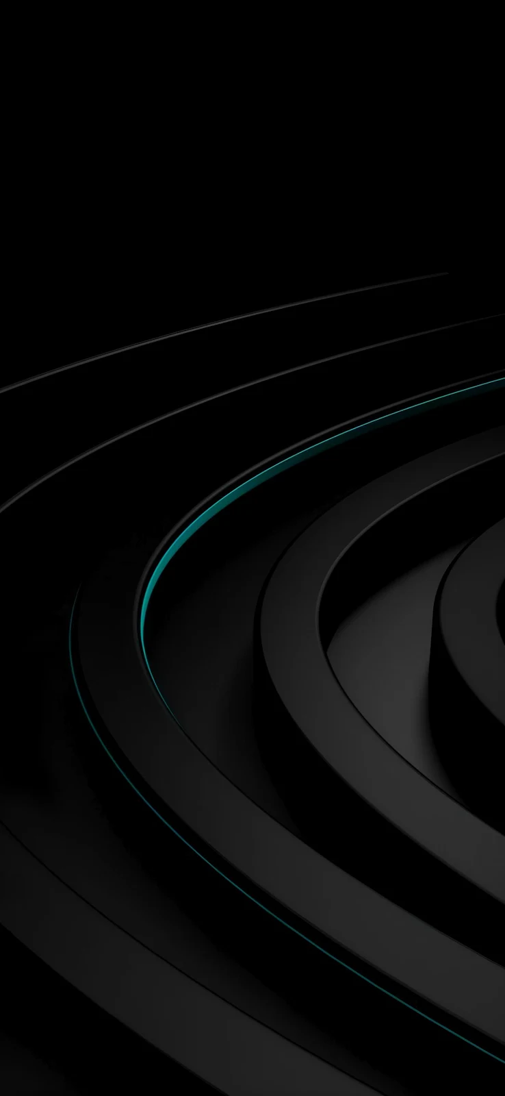 Deep Black Abstract Geometric Art - Minimalist 3D Abstract 2K iPhone Wallpaper (1440x3120)