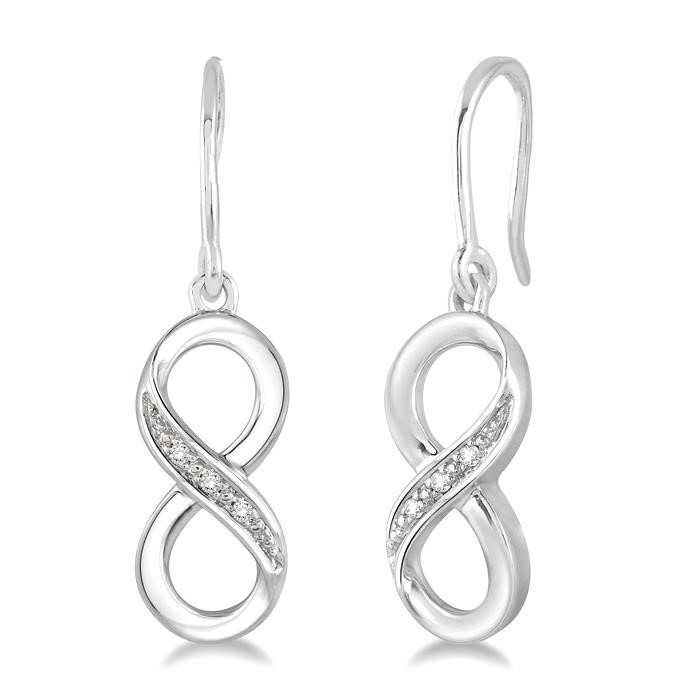 Silver Infinity Diamond Fashion Earrings