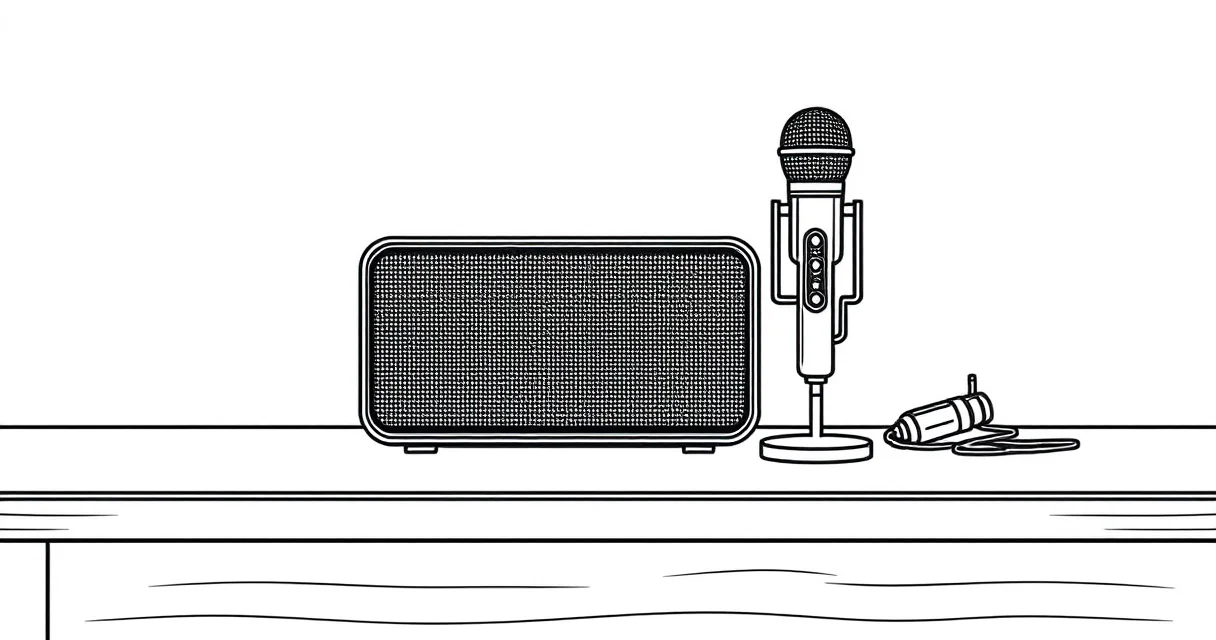 휴대용 스피커 마이크 하울링 방지 해결 방법 일러스트