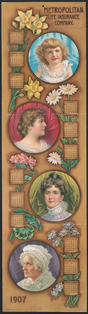 1907 calendar for Metropolitan Life Insurance Company 1906