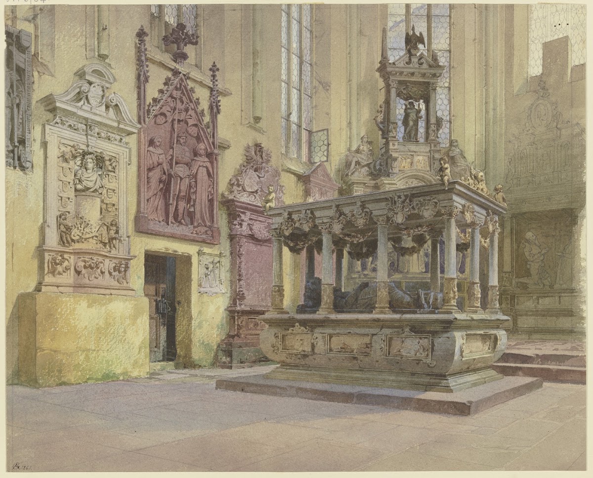 Blick auf das Grabmal des Grafen Ludwig von Löwenstein Wertheim und seiner Frau