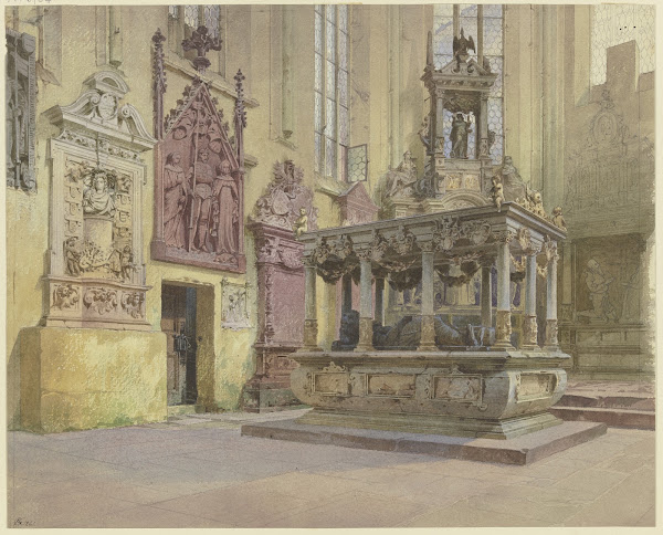 Blick auf das Grabmal des Grafen Ludwig von Löwenstein Wertheim und seiner Frau