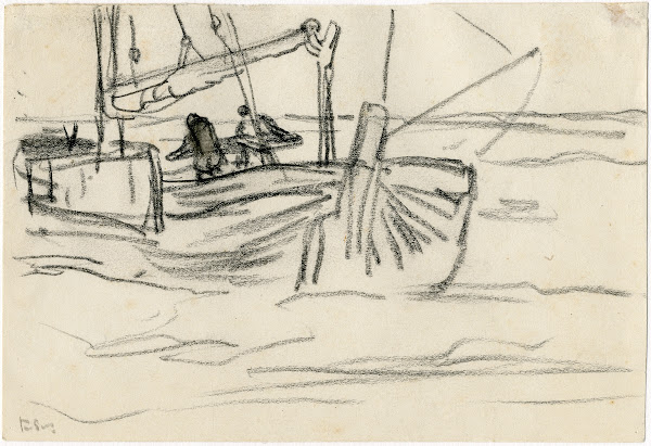 Een zeilschip op zee