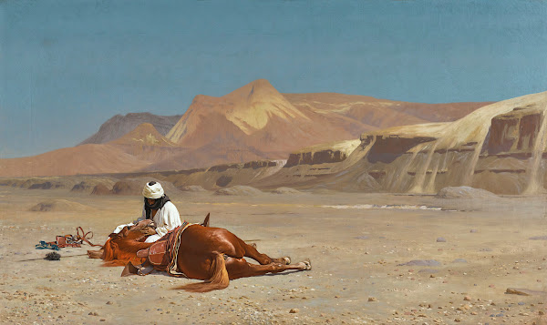 Riderand His Steed In The Desert