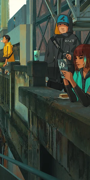 Cyberpunk, Cityscape, Anime, Rooftop 2K Wallpaper Background