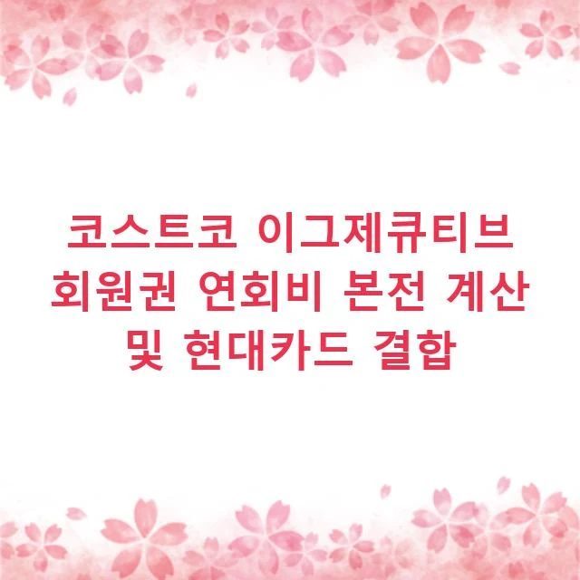 코스트코 이그제큐티브 회원권 연회비 본전 계산 및 현대카드 결합