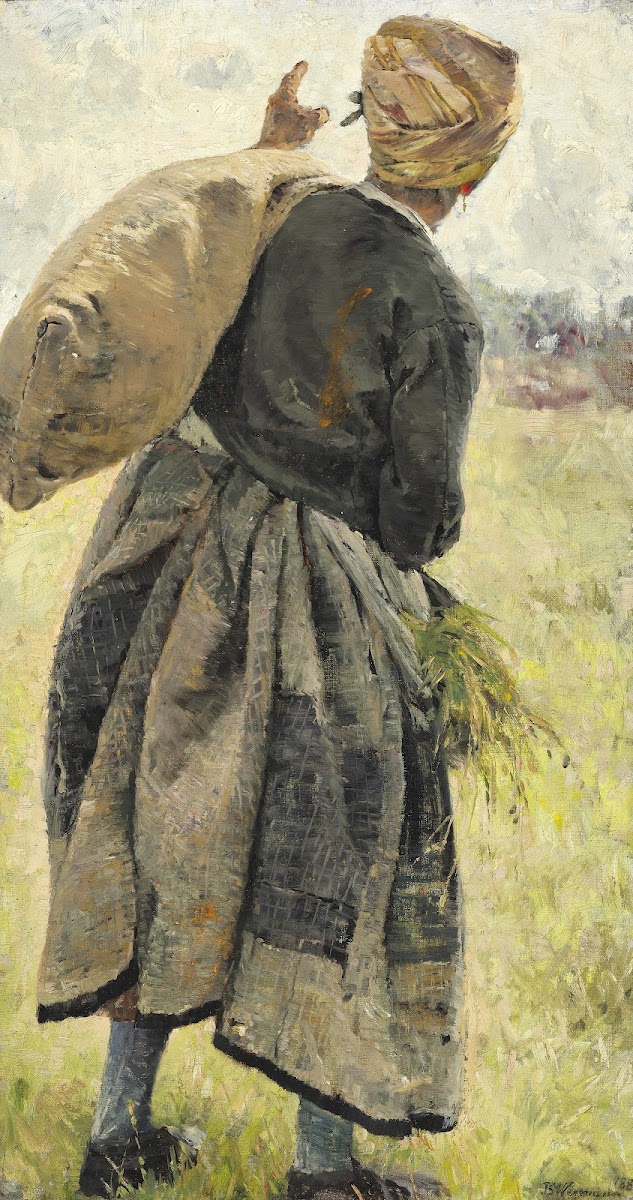 Kvinde med kartoffelsæk Écouen Frankrig 1889