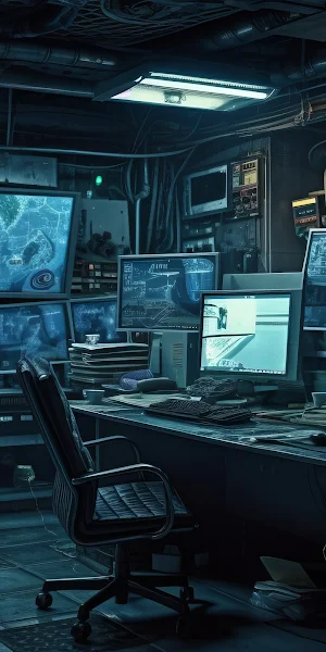 Ai Art, Science Fiction, Illustration, Interior, Screens 4K Wallpaper Background