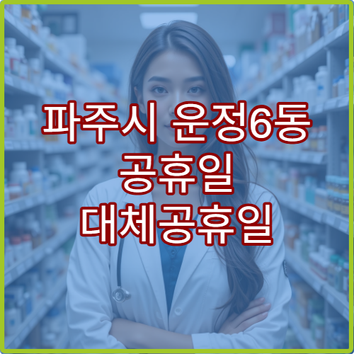 파주시 운정6동 공휴일 대체공휴일 당번 약국 연휴 영업 소화제·진통제