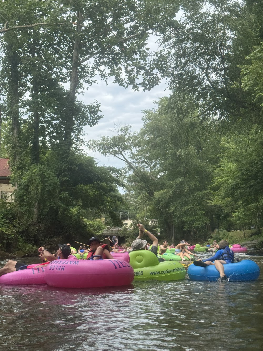 Tubing down the Chattahoochee River in Helen, Georgia