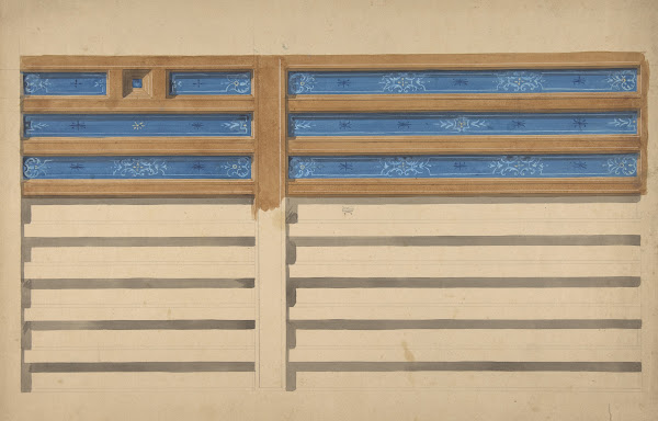Design for a beamed ceiling with painted panels 183097