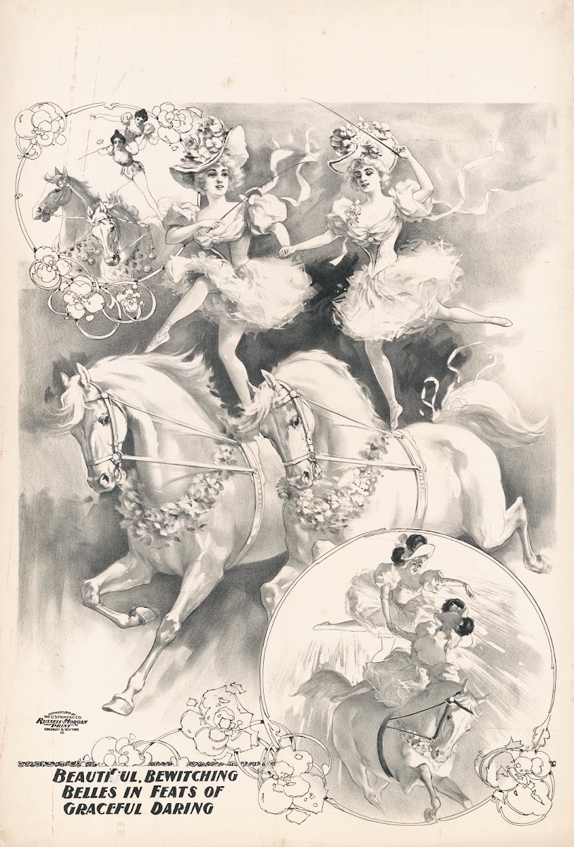 Beautiful bewitching belles in feats of graceful daring 1900