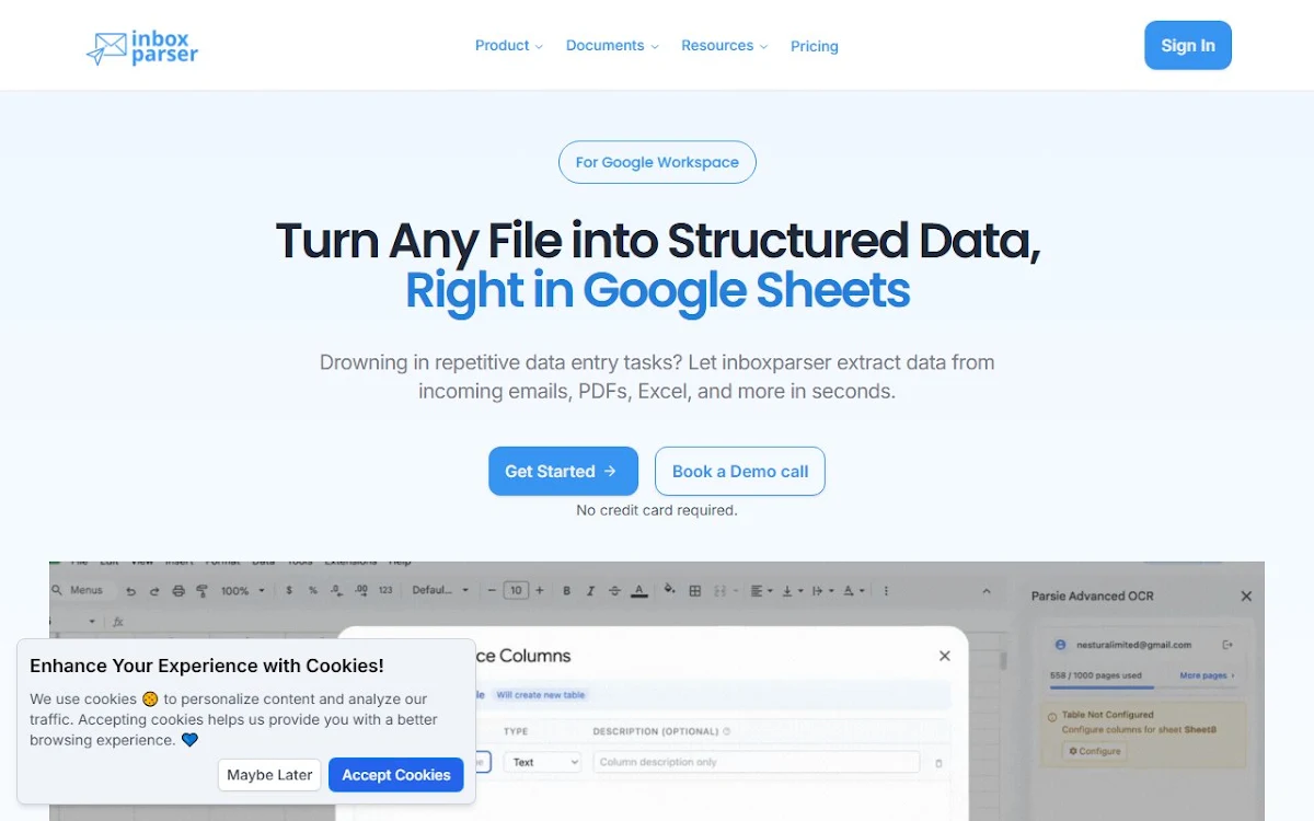 Captura de inboxparser