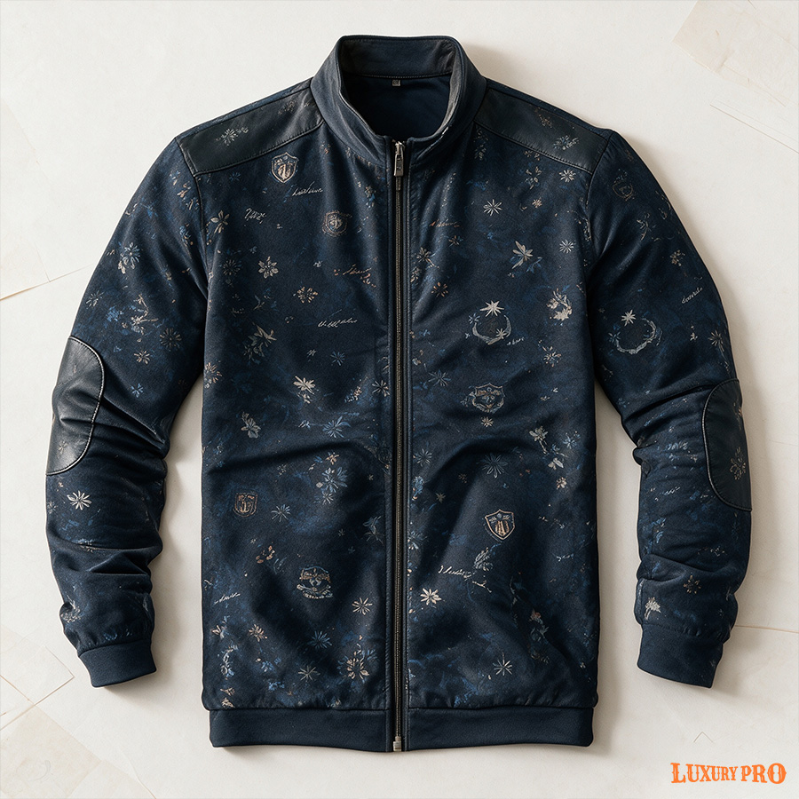2D patchwork button-down zipper cardigan