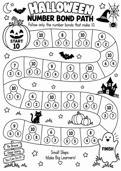 Halloween Number Bond Path