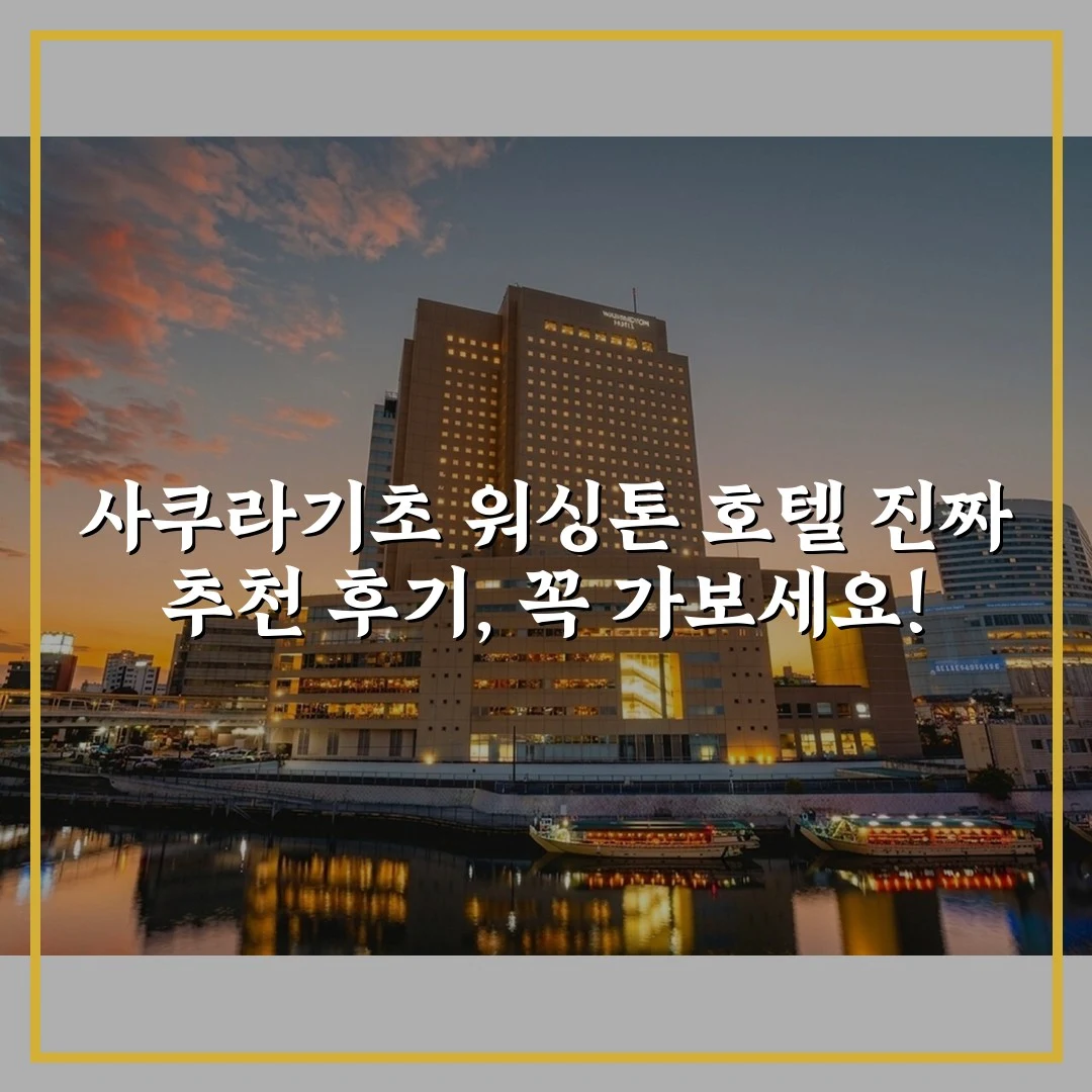 사쿠라기초 워싱톤 호텔 진짜 추천 후기, 꼭 가보세요!
