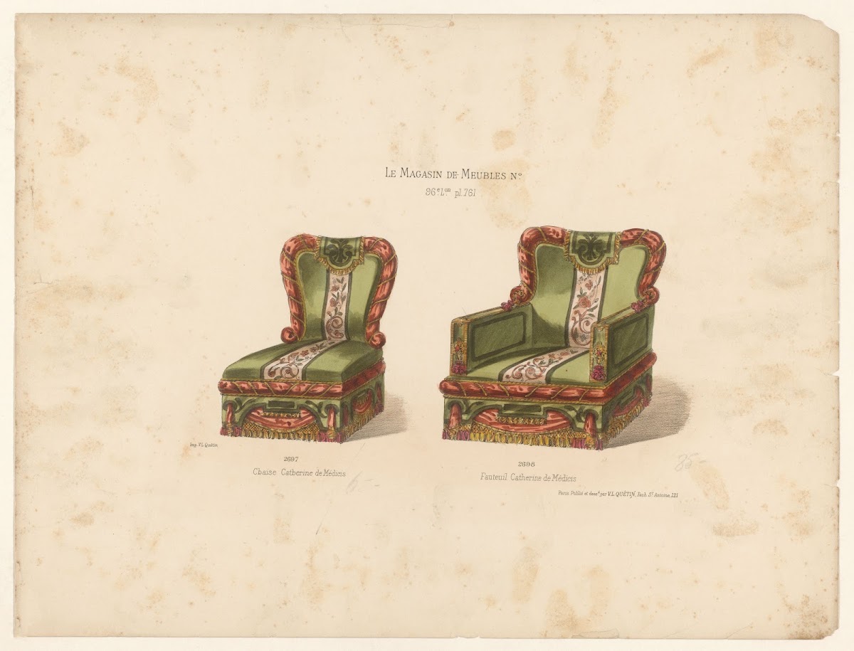 Chaise Catherine de Médicis  Fauteuil Catherine de Médicis 1832   1904