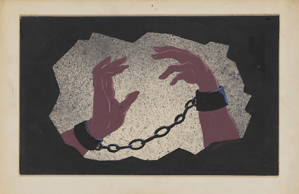 Created Equal Sketch no 21 Stereopticon Background Hands in Manacles 1934 1943