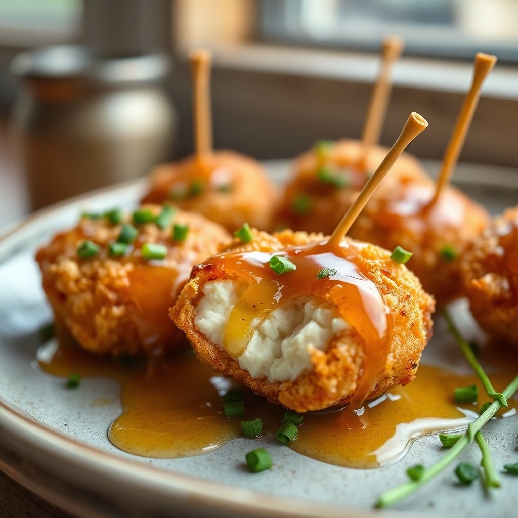 Crispy Goat Cheese Poppers with Honey and Chives – Easy 40-Minute Appetizer finished