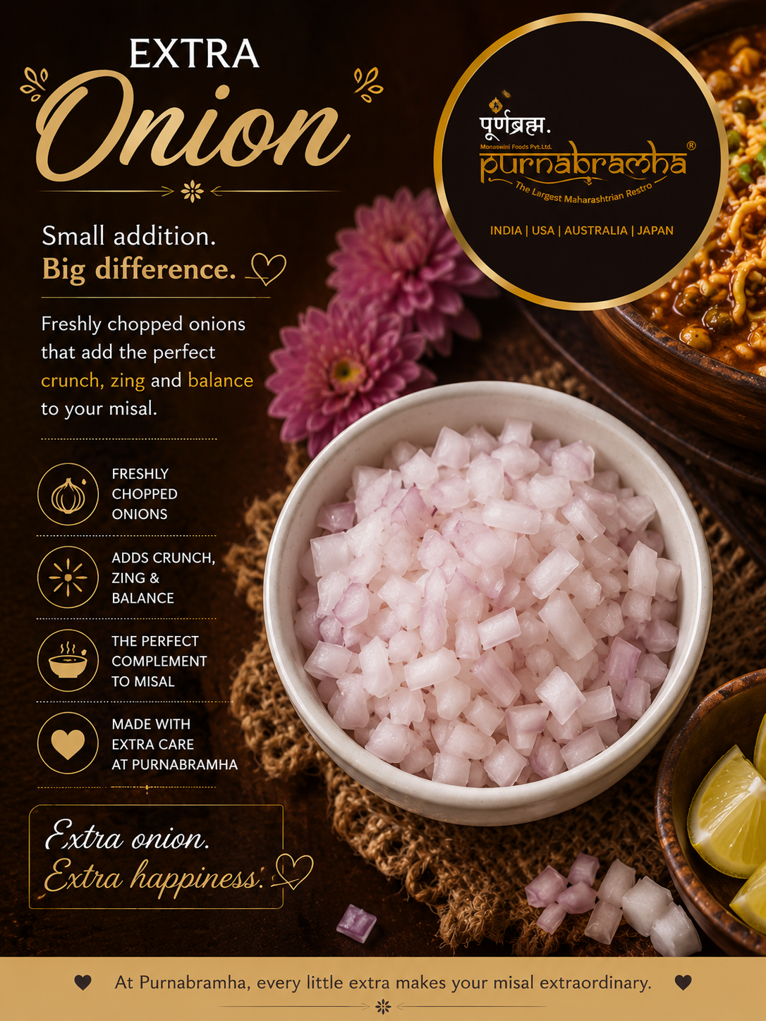 Onion Salad - Maharashtrian dish at Purnabramha