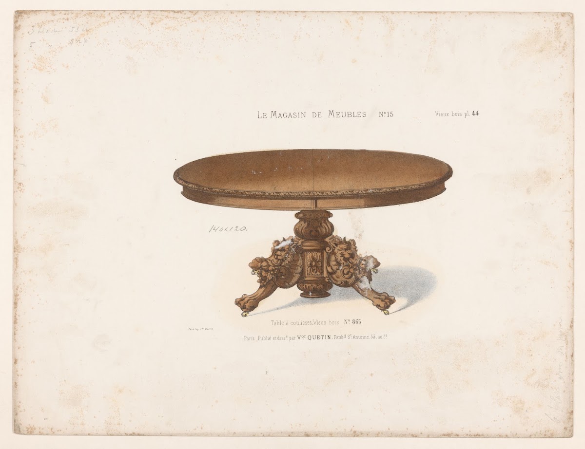 Table à coulisses Vieux bois 1832   1904