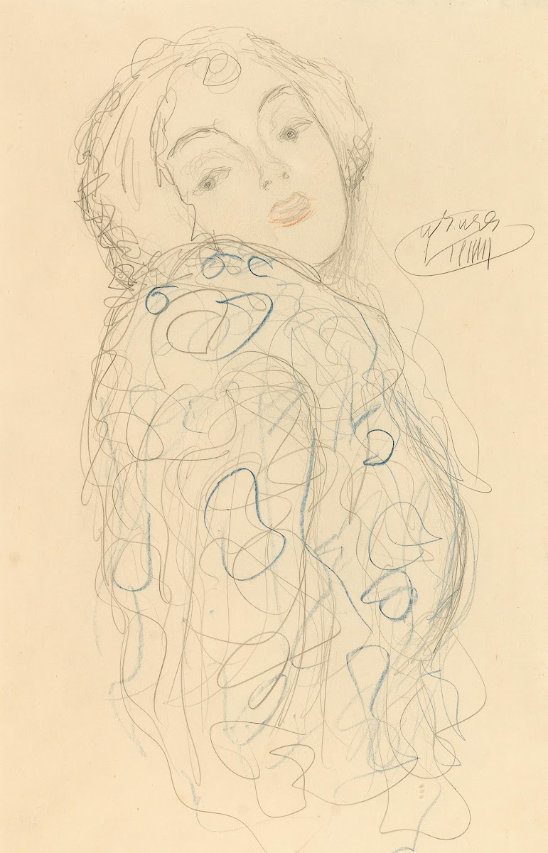 Lady portrait bust to the right head turned to the front 1917 18