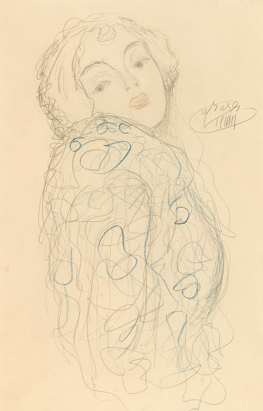 Lady portrait bust to the right head turned to the front 1917 18