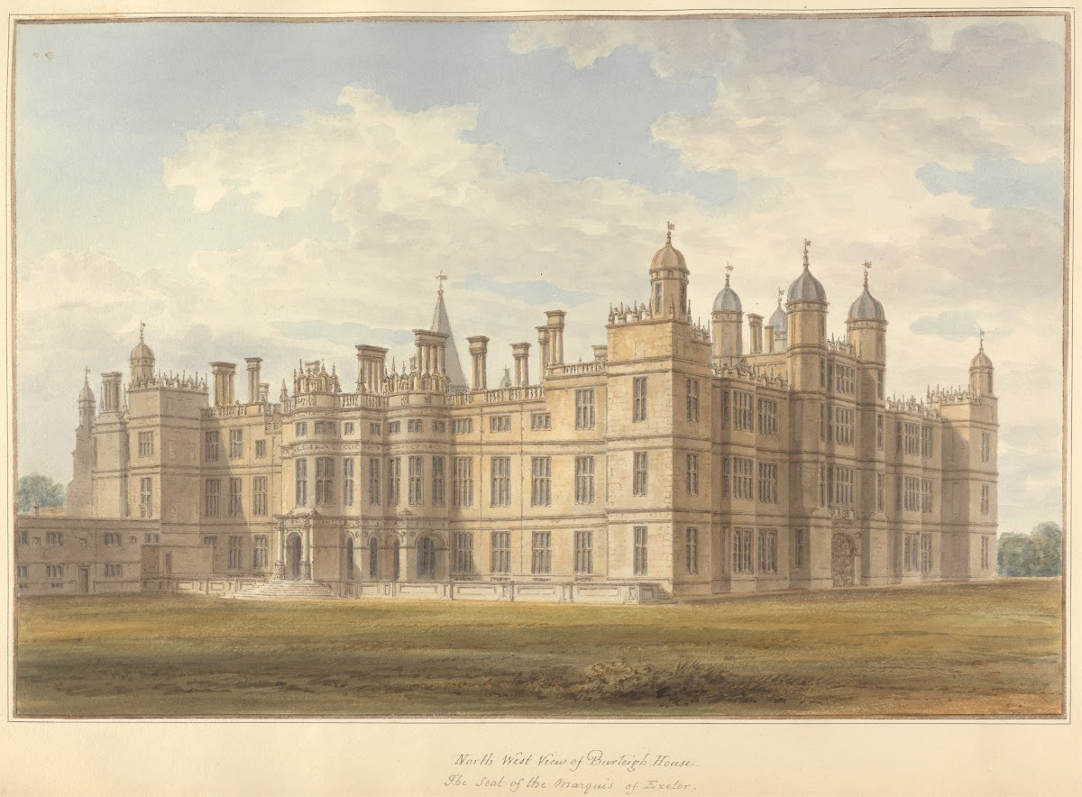 North West view of Burleigh House The Seat of the Marquis of Exeter 1817