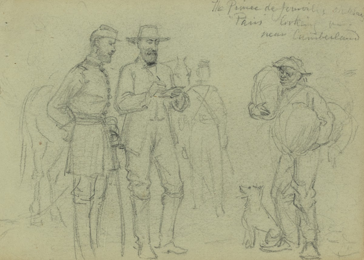 The Prince de Joinville sketching Paris looking on near Cumberland 1862
