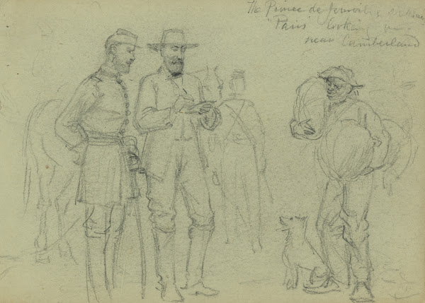 The Prince de Joinville sketching Paris looking on near Cumberland 1862