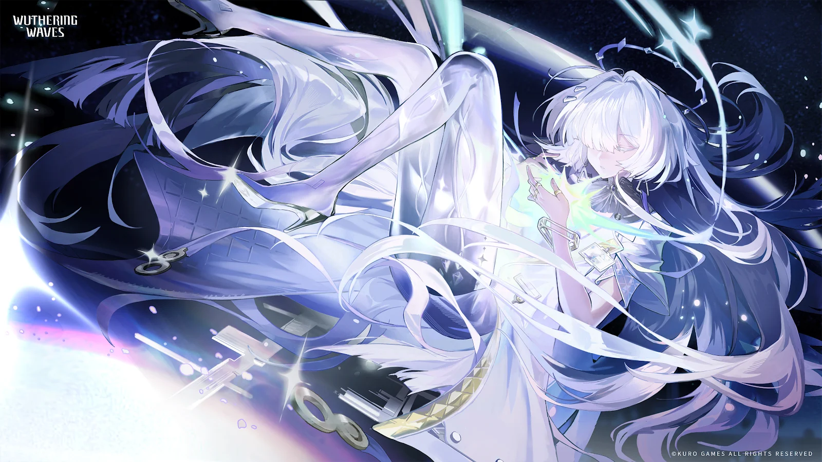 Wuthering Waves Floating Character Artwork - Anime Digital Art 4K Wallpaper (3840x2160)