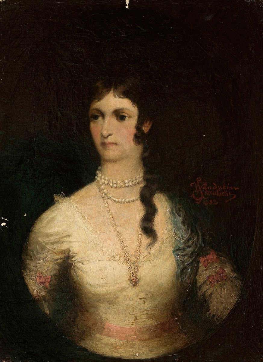 Portrait of a woman in a white dress 1882