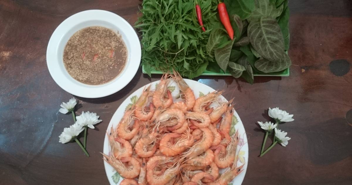 Gỏi tôm lá mơ miền biển
