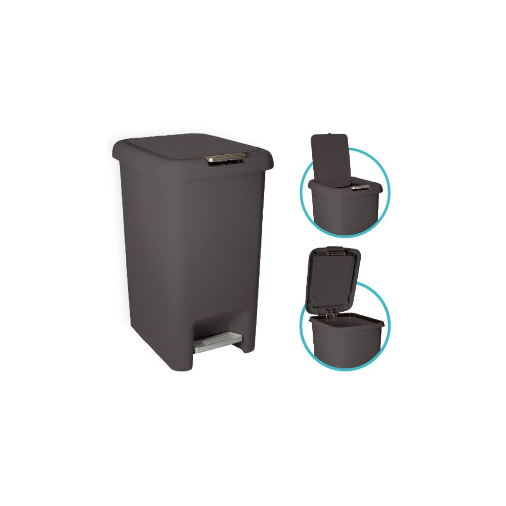 Bote de basura de PVC Namaro Design® 45 L de doble mecanismo, color negro