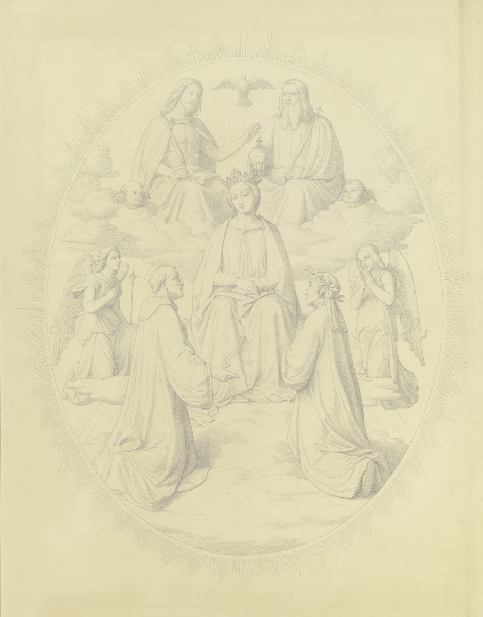 Dante vor der gekrönten Mutter Gottes