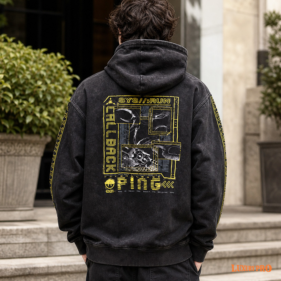 AOP NNT Tie Strap Hooded Sweatshirt