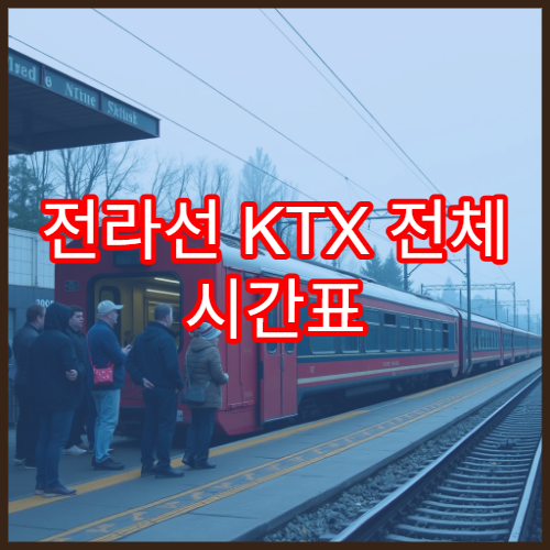 전라선 KTX 전체 시간표 최신버전 한눈에 보기
