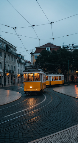 Lisbon Tram at Dusk