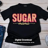 Black lettering sample of the Affigere Satin Applique Embroidery Font