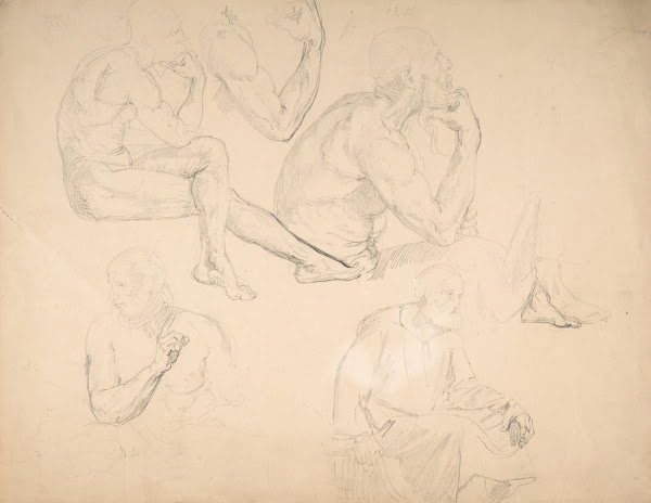 Studies of a Seated Bearded Man mid 19th century