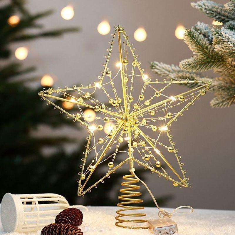 3D-Weihnachtsbaum-Spitzenstern aus Eisen